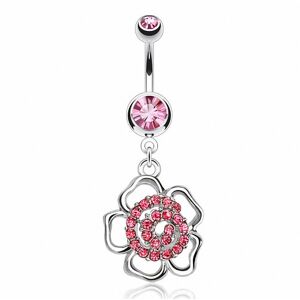 Piercing Street Piercing nombril fleur spirale - Argente