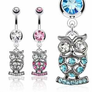 Piercing Street Piercing nombril pendentif hibou - Argente