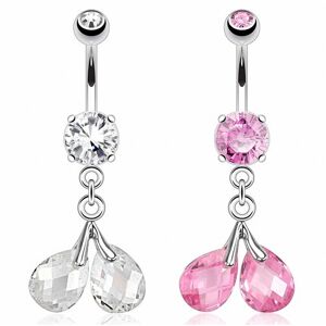 Piercing Street Piercing nombril cerise pierres - Argente