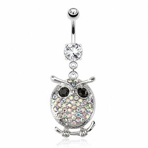 Piercing Street Piercing nombril hibou aurore boreale - Argente