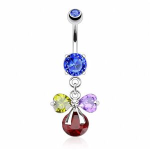 Piercing Street Piercing nombril noeud multicolore - Argente