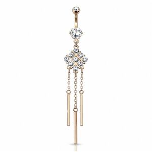 Piercing Street Piercing nombril plaque or rose barres - Or Rose