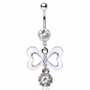 Piercing Street Piercing nombril noeud coeurs - Argente