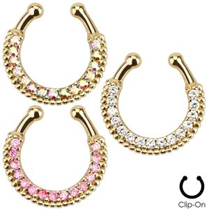 Piercing Street Faux piercing septum dore strass -