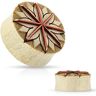 Piercing Street Piercing plug en bois de crocodile lotus tribal - Beige