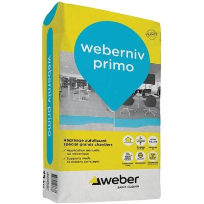 Ragréage autolissant WEBERNIV PRIMO - sac 25 kg - Publicité Ragréage autolissant WEBERNIV PRIMO - sac 25 kg - Publicité