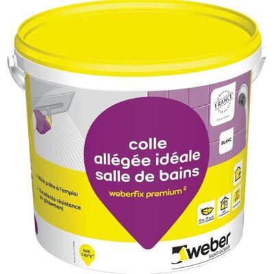 Colle à carrelage en pâte allégée spéciale salle de bain WEBERFIX PREMIUM ² - Seau 2kg - Publicité Colle à carrelage en pâte allégée spéciale salle de bain WEBERFIX PREMIUM ² - Seau 2kg - Publicité