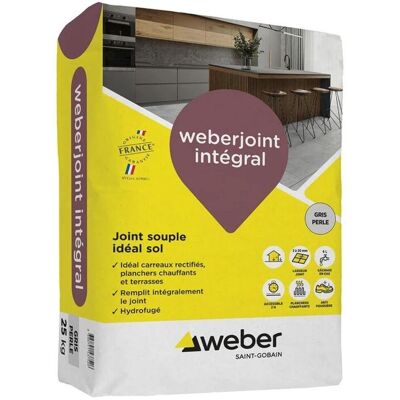 Joint de carrelage WEBERJOINT INTEGRAL - sac 5 kg - gris acier - Publicité Joint de carrelage WEBERJOINT INTEGRAL - sac 5 kg - gris acier - Publicité