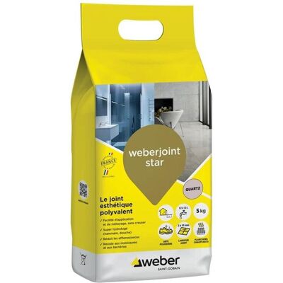 Joint à carrelage WEBERJOINT STAR - sac 5 kg - rotin - Publicité Joint à carrelage WEBERJOINT STAR - sac 5 kg - rotin - Publicité