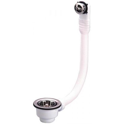 NICOLL Bonde manuelle à panier inox Ø 84 mm pour évier Ø 60 - Manuelle - avec trop plein - Publicité NICOLL Bonde manuelle à panier inox Ø 84 mm pour évier Ø 60 - Manuelle - avec trop plein - Publicité