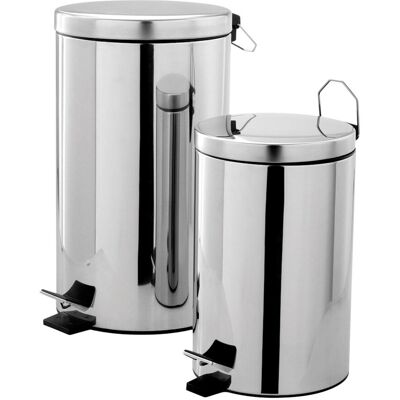 PRESTO Poubelles à pédale - POUBELLE INOX 5 LITRES - Ø 208 mm - H 325 mm - Publicité PRESTO Poubelles à pédale - POUBELLE INOX 5 LITRES - Ø 208 mm - H 325 mm - Publicité