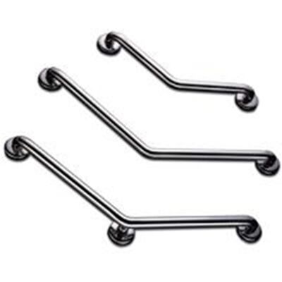 AKW Barre d'appui coudée 135° verticale ou horizontale en inox poli - 2 points de fixation - Publicité AKW Barre d'appui coudée 135° verticale ou horizontale en inox poli - 2 points de fixation - Publicité