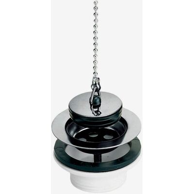NICOLL Bonde avec bouchon et chainette - Filetage 33x42 mm - corps PVC - Publicité NICOLL Bonde avec bouchon et chainette - Filetage 33x42 mm - corps PVC - Publicité