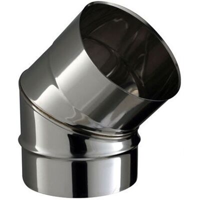 POUJOULAT Coude inox SOI à facettes soudées - Coude à 45° - diamètre 130 - Publicité POUJOULAT Coude inox SOI à facettes soudées - Coude à 45° - diamètre 130 - Publicité