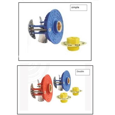 SOMATHERM FIXOPLAC - Module double bain/douche - raccord à sertir coudé F15-21 - Tube Ø 13/16mm - bleu et rouge - Publicité SOMATHERM FIXOPLAC - Module double bain/douche - raccord à sertir coudé F15-21 - Tube Ø 13/16mm - bleu et rouge - Publicité