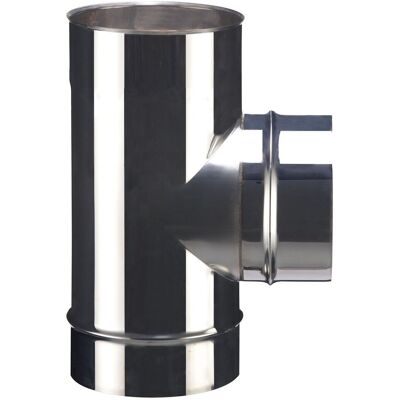 POUJOULAT Té 90° nu inox SOI - Diamètre : 130 - Publicité POUJOULAT Té 90° nu inox SOI - Diamètre : 130 - Publicité