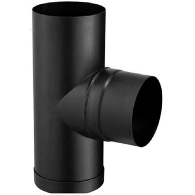 POUJOULAT Té tampon émaillé noir - Té tampon émaillé noir - Diamètre intérieur 150 mm - Publicité POUJOULAT Té tampon émaillé noir - Té tampon émaillé noir - Diamètre intérieur 150 mm - Publicité