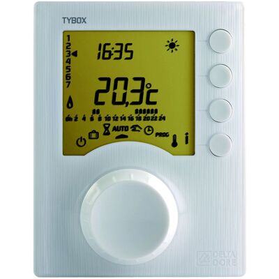 Thermostat Delta Dore Tybox 1117 - Programmable, Blanc - Publicité Thermostat Delta Dore Tybox 1117 - Programmable, Blanc - Publicité