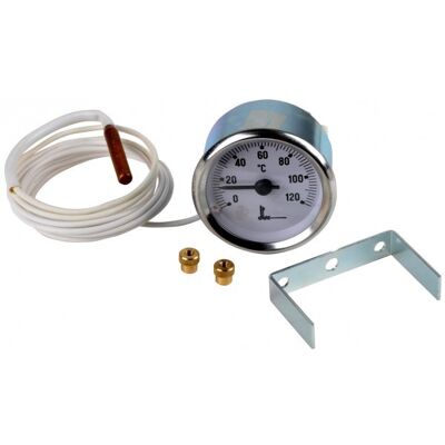 DIFF Thermomètre rond 0 à 120°C (Ø 56 mm) - Diamètre thermomètre: 56 mm - Longueur capillaire: 1500 mm - Publicité DIFF Thermomètre rond 0 à 120°C (Ø 56 mm) - Diamètre thermomètre: 56 mm - Longueur capillaire: 1500 mm - Publicité
