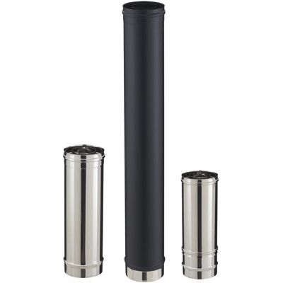 POUJOULAT Conduit droit pour poêle à granulés - PGI pour poêles à Pellets - Diamètre 80/130 - Longueur 450 - Finition : Noir mat - Publicité POUJOULAT Conduit droit pour poêle à granulés - PGI pour poêles à Pellets - Diamètre 80/130 - Longueur 450 - Finition : Noir mat - Publicité