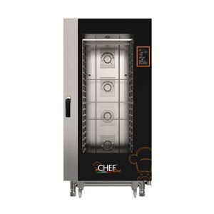 Chefook Four Électrique Pro Numerique Pour Restaurant 20 Plaques GN 1/1 (53x32,5 cm) a Vapeur Directe Nouvelle Generation