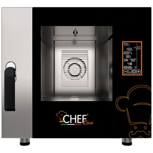 Chefook Four Électrique Professionnel Numerique Pour Restaurant 5 Plaques GN 1/1 (53x32,5 cm) a Vapeur Directe Nouvelle Generation