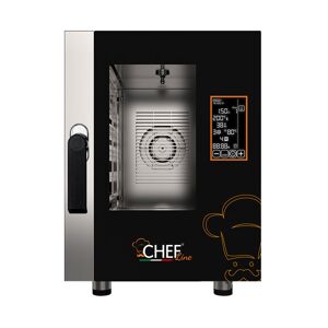 Chefook Four Électrique Professionnel Numerique Pour Restaurant 6 Plaques GN 2/3 (35,4x32,5 cm) a Vapeur Directe Nouvelle Generation Compact