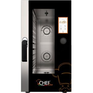 Chefook Four Électrique Tactile Pour Restaurant 10 Niveaux GN 1/1 (53x32,5 cm) a Vapeur Directe Avec Systeme de Lavage et Sonde de Temperature Inclus