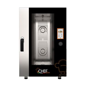 Chefook Four Électrique Pour Restaurant Contrôle Tactile11 Niveaux GN 1/1 (53x32,5 cm) a Vapeur Directe Avec Systeme de Lavage et Sonde de Temperature Inclus