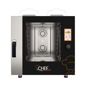 Chefook Four a Gaz Professionnel Pour Restaurant Contrôle Tactile 6 Plaques GN 2/1 65x53 cm a Vapeur Directe Nouvelle Generation