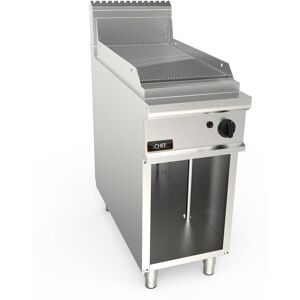 Chefook Plancha À Gaz Professionnelle Sur Meuble Avec Plaque Rainuree Chrome Profondeur 90 cm