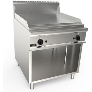 Chefook Plancha À Gaz Professionnelle Sur Meuble Avec Plaque Double Lisse Profondeur 90 cm