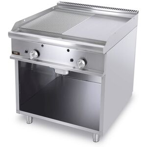 Chefook Plancha À Gaz Plancha À Gaz Professionnelle Sur Meuble Avec Plaque Rainurée Profondeur 70 cm Sur Meuble Avec Plaque Double Lisse-Rainurée Profondeur 70 cm