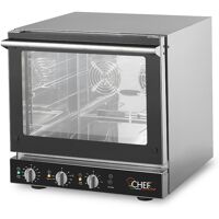 Chefook Four Professionnel Électrique Manuel à Convection avec Humidificateur et Grill 4 Plaques de Cuisson (46 x 34 cm)