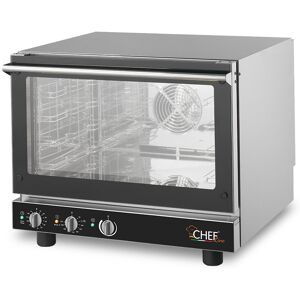 Chefook Four Professionnel Électrique Manuel à Convection avec Vapeur Directe 4 Plaques de Cuisson (60 x 40/GN 1/1)