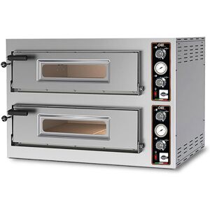 Chefook Four à Pizza Électrique Professionnel Max 2 Chambres 4 + 4 Pizzas Diamètre 34 Cm