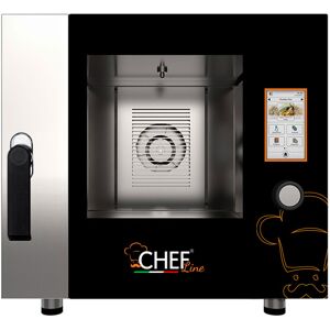 Chefook Four Électrique Contrôle Tactile Pour Restaurant 5 Niveaux GN 1/1 (53x32,5 cm) à Vapeur Directe Avec Système de Lavage et Sonde de Température Inclus