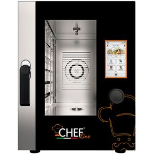 Chefook Four Électrique Tactile Pour Restaurant 6 Niveaux GN 1/1 (53x32,5 cm) à Vapeur Directe Avec Système de Lavage et Sonde de Température Inclus