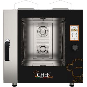 Chefook Four à Gaz Professionnel Pour Restaurant Contrôle Tactile 6 Plaques GN 2/1 65x53 cm à Vapeur Directe Nouvelle Génération