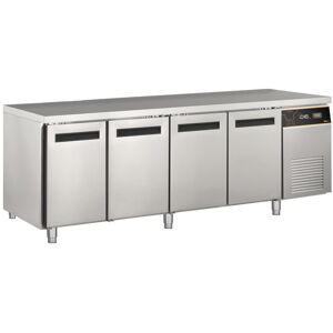 Chefook Table Refrigeree Positive Professionnelle 4 Portes avec Plan Pr. 60 cm +0/+8°C Ligne Eko