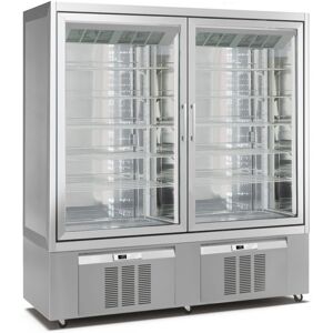 Chefook Vitrine Réfrigérée Verticale Ventilée Positive et Négative 1200 Litres +5°C/-20°C Ligne Classic 1 Face Vitrée H 190 cm Chambre Double