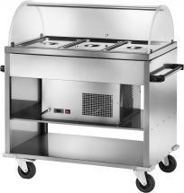 Chefook Carrello Refrigerato In Inox 3 x 1-1 GN Con Cupoletta - Carrello Refrigerato +2°C / +10°C