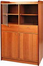 CHEFOOK Vaisselier Pour Restaurant 2 Portes, 2 Tiroirs et 2 Étagères Noyer CHEFOOK Vaisselier Pour Restaurant 2 Portes, 2 Tiroirs et 2 Étagères Noyer