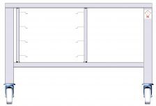 CHEFOOK Support Inox à Glissières Avec Roulettes Pour Four à 10 Plaques Gn 2/1 (65 x 53 cm) Dimensions: 99,5 x 86 x 63,3 H Cm CHEFOOK Support Inox à Glissières Avec Roulettes Pour Four à 10 Plaques Gn 2/1 (65 x 53 cm) Dimensions: 99,5 x 86 x 63,3 H Cm