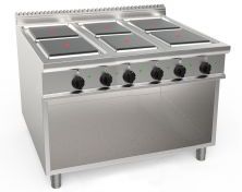 CHEFOOK Piano de Cuisson Professionnel 6 Plaques Électriques Carrés Sous Bassement Profondeur 90 cm CHEFOOK Piano de Cuisson Professionnel 6 Plaques Électriques Carrés Sous Bassement Profondeur 90 cm