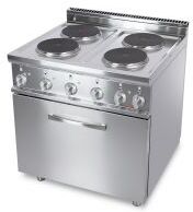 CHEFOOK Piano de Cuisson Professionnel 4 Plaques Électriques Rondes Sur Meuble + Four Électrique Profondeur 70 cm CHEFOOK Piano de Cuisson Professionnel 4 Plaques Électriques Rondes Sur Meuble + Four Électrique Profondeur 70 cm