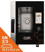 CHEFOOK Four Électrique Professionnel Pour Restaurant Contrôle Tactile 6 Plaques de Cuisson GN 2/3 (35,4x32,5 cm) à Vapeur Directe Nouvelle Génération Compact CHEFOOK Four Électrique Professionnel Pour Restaurant Contrôle Tactile 6 Plaques de Cuisson GN 2/3 (35,4x32,5 cm) à Vapeur Directe Nouvelle Génération Compact