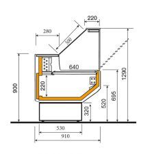 Chefook Comptoir Vitrine Réfrigéré Statique pour Épicerie Padova avec Réserve Réfrigérée +4°C/+6°C Vitres Droites Profondeur 91 cm - Comptoir Vitrine Réfrigéré Statique pour Épicerie Padova avec Réserve 150 cm