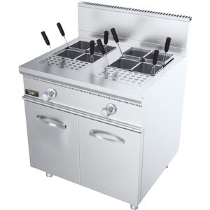 Chefook Cuiseur À Pates À Gaz Sur Meuble Capacite 28+28 Lt Profondeur 70 cm