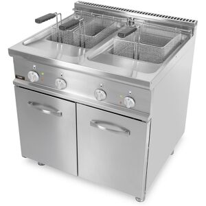 Chefook Friteuse Électrique Professionnelle Sur Meuble Capacite 17 + 17 Lt Profondeur 70 cm